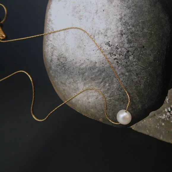 NEW 18K Gold Plated Fresh Water Pearl Necklace - Picture 5 of 8